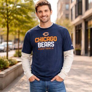 Vintage Chicago Bears Long Sleeve T Shirt NFL Reebok Blue Mens XL